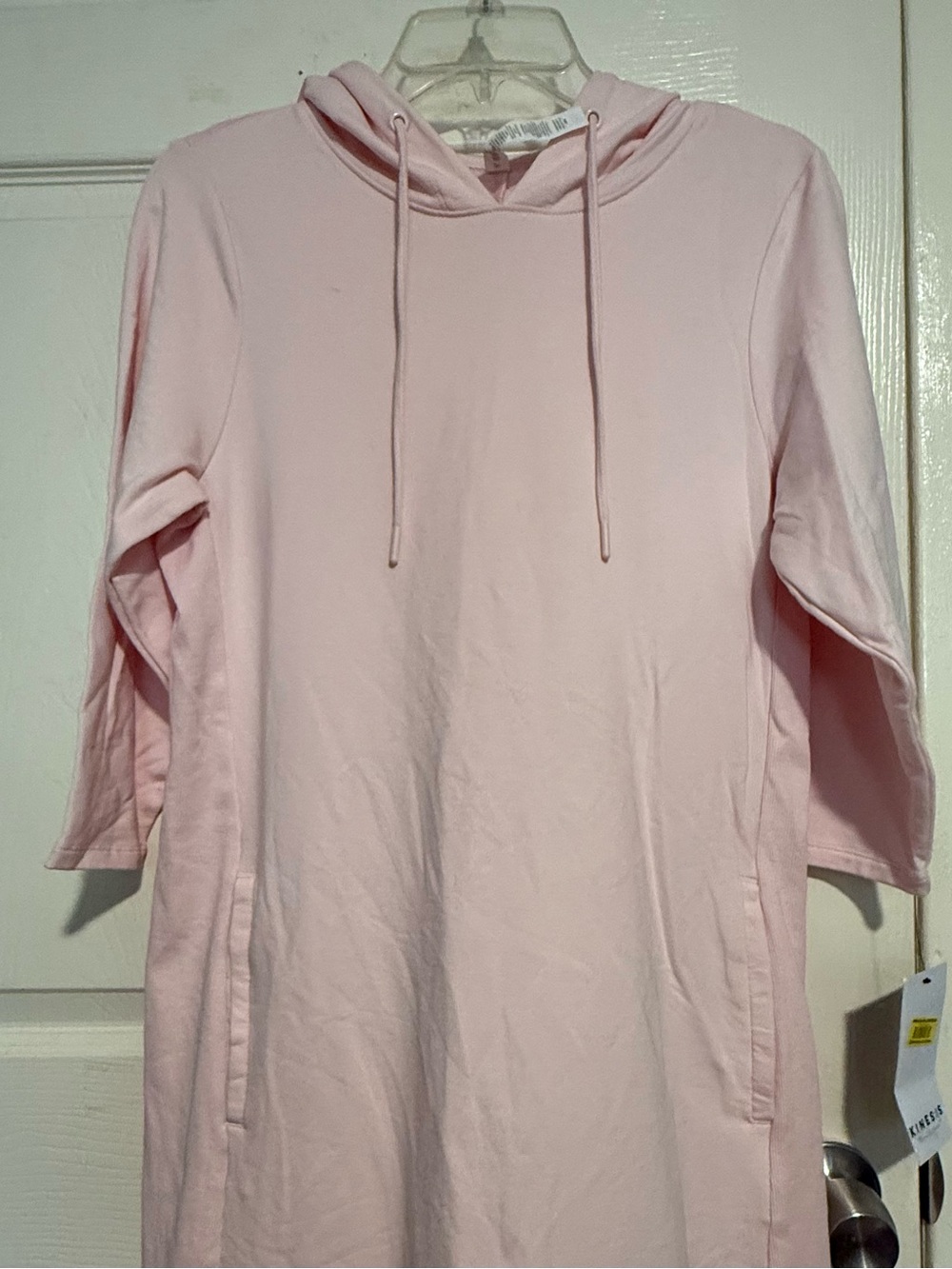 NWT kinesis Soft Pink Hooded sweatshirt dress with packets size XS